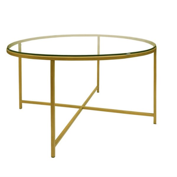 Bàn cà phê kim loại tròn mặt kính HCT-1806A - Hình ảnh 5