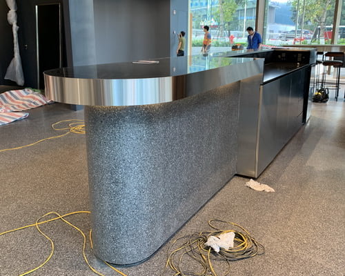 Ốp inox bàn quầy